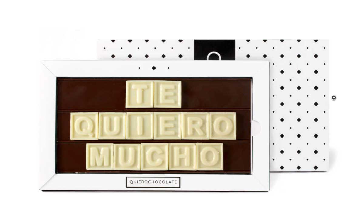 tableta de chocolate con mensaje