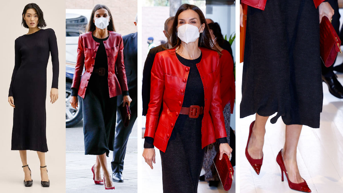 Doña Letizia saca del armario su chaqueta de cuero roja más aplaudida