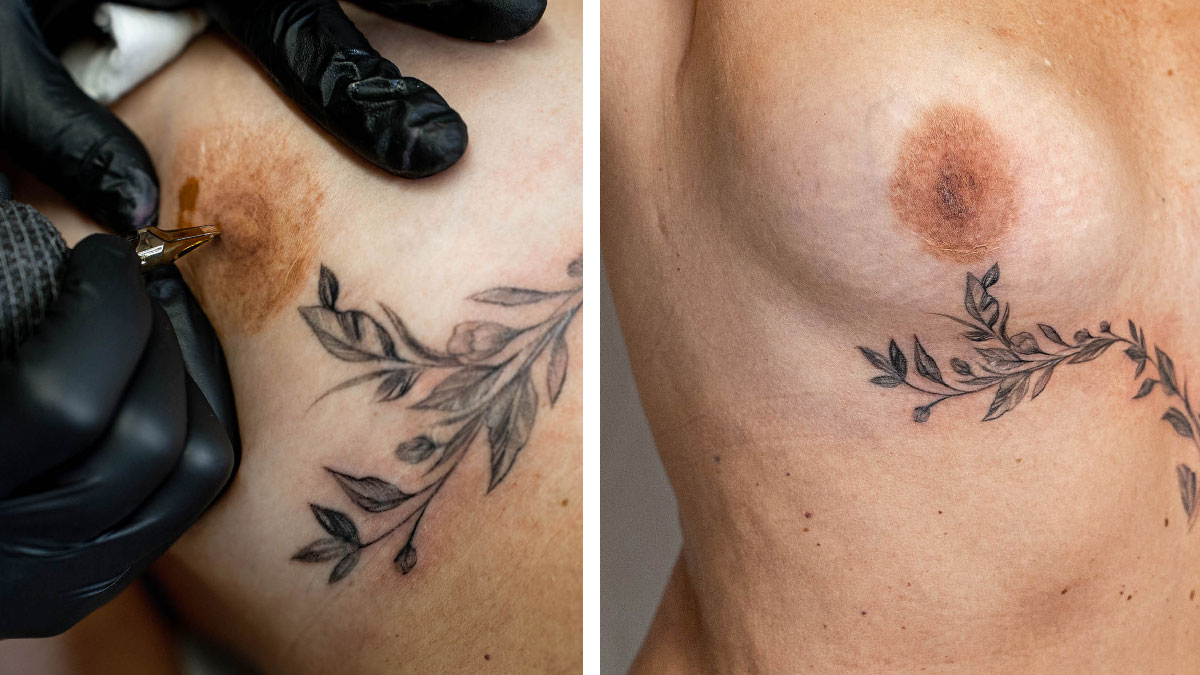 tatuaje de cáncer de areola