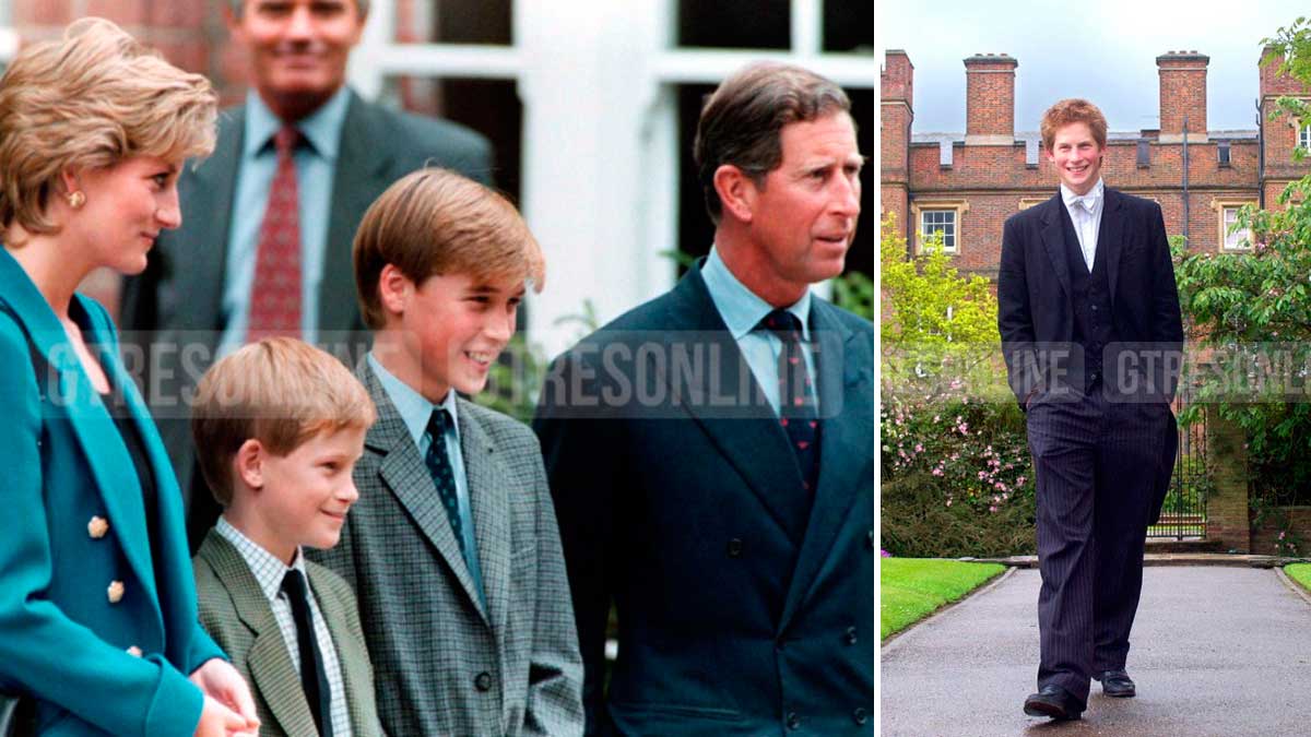 Príncipes William y Harry en Eton