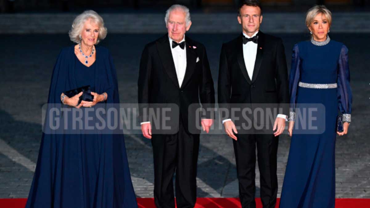 Camilla, Carlos III, Emmanuel Macron y Brigitte Macron 