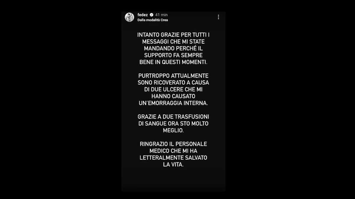 Fedez comunicado