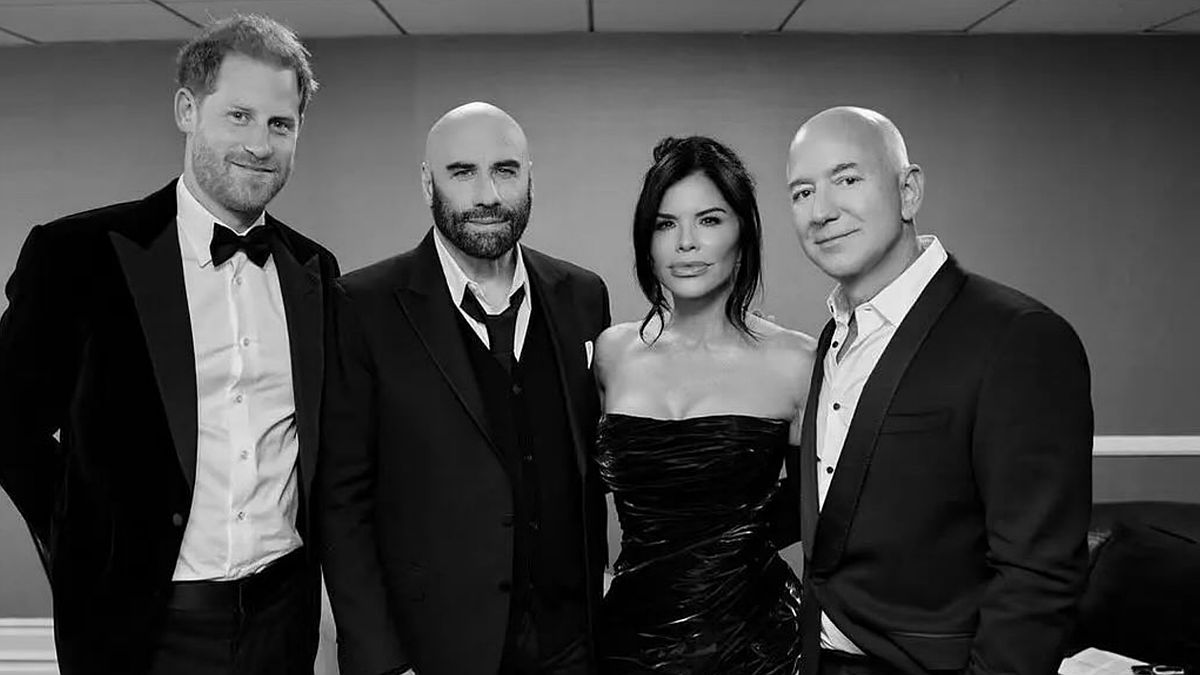 John Travolta, Jeff Bezos, Lauren Sánchez, Harry (Foto: John Travolta Instagram)