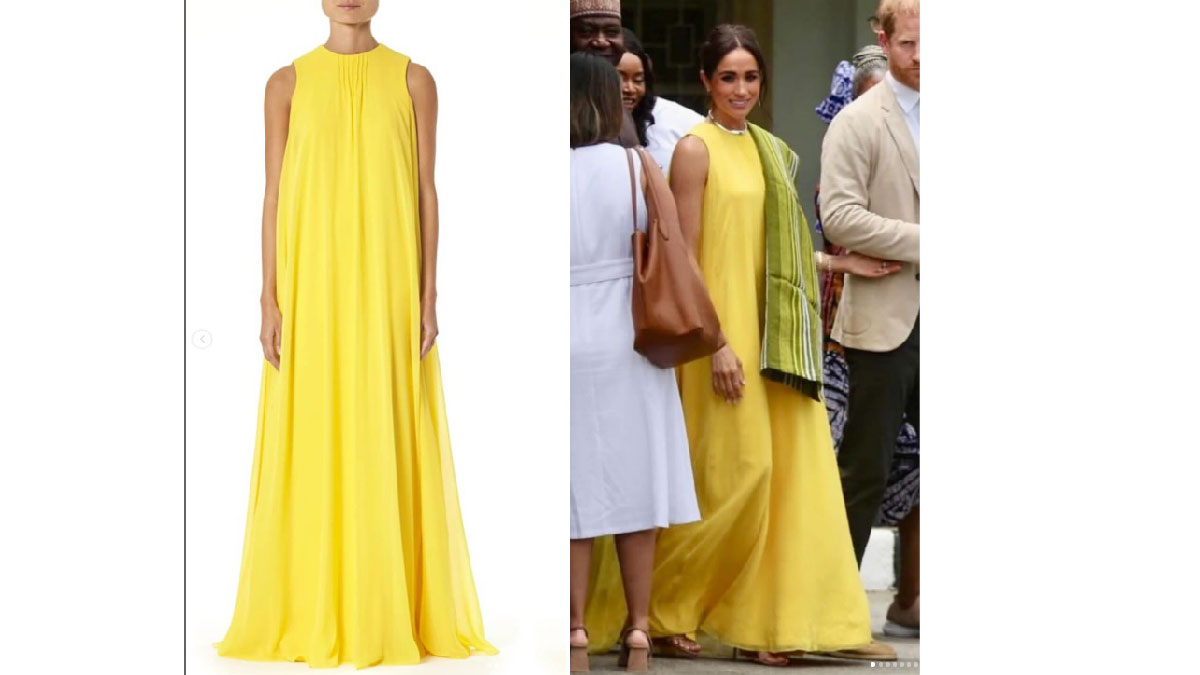 meghan nigeria vestido amarillo